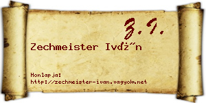 Zechmeister Iván névjegykártya